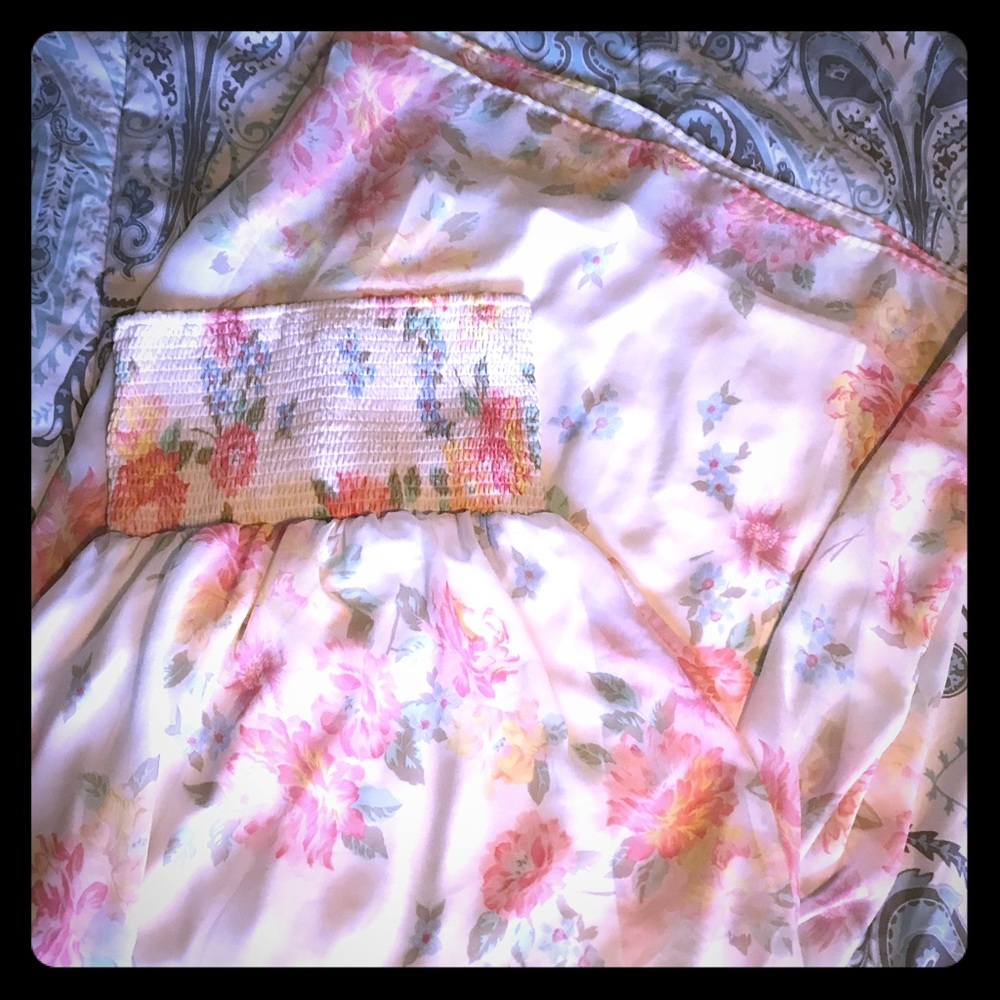 Strapless Floral Maxi Dress